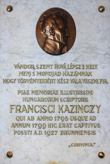 pamětní deska: F. Kazinczy