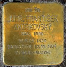 jiná realizace: uctění památky obětí okupace - F. Skorkovský