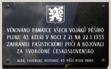 pamětní deska: likvidace pokusu o fašistický puč v Brně