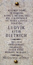 pamětní deska: Ludvík rytíř Dietrich