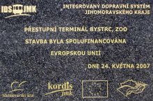 pamětní deska: Integrovaný dopravní systém Jihomoravského kraje