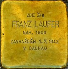 jiná realizace: uctění památky oběti okupace - F. Laufer