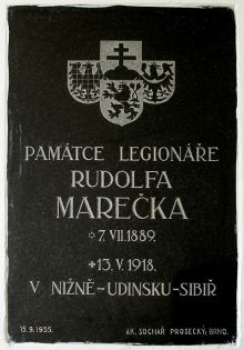 pamětní deska: R. Mareček