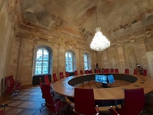 Dokončení obnovy barokních fresek v sále Rady na Nové radnici