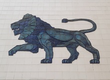 dekorační stěna: Modrý lev