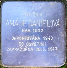 Stolperstein: uctění památky oběti okupace - A. Danielová