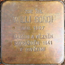 Stolperstein: uctění památky oběti okupace - W. Bondi