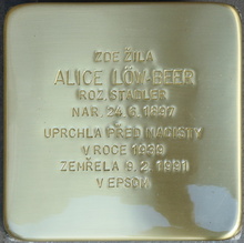 Kámen zmizelého: uctění památky - A. Löw-Beer