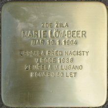 Kámen zmizelého: uctění památky – M. Löw-Beer