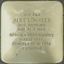 Kámen zmizelého: uctění památky – A. Löw-Beer