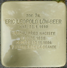 Kámen zmizelého: uctění památky – E. L. Löw-Beer