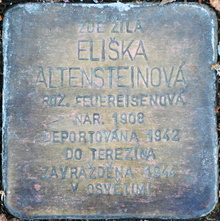Stolperstein: uctění památky oběti okupace - E. Altensteinová