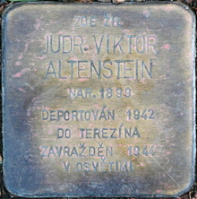 Stolperstein: uctění památky oběti okupace - V. Altenstein