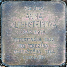 Stolperstein: uctění památky oběti okupace - A. Altensteinová