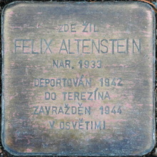 Stolperstein: uctění památky oběti okupace - F. Altenstein