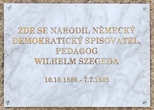 pamětní deska: W. Szegeda