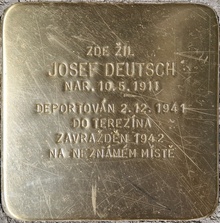 Kámen zmizelého: uctění památky oběti holocaustu - J. Deutsch