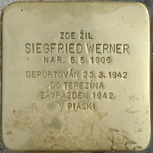 Kámen zmizelého: uctění památky oběti holocaustu - S. Werner 