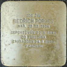 Kámen zmizelého: uctění památky oběti holocaustu – B. Porges