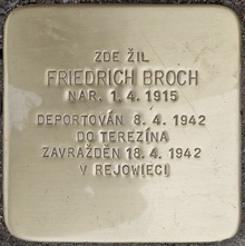 Kámen zmizelého: uctění památky oběti holocaustu - F. Broch